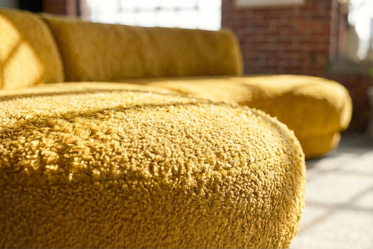 KAWOLA Big Sofa PADANA Stoff gelb