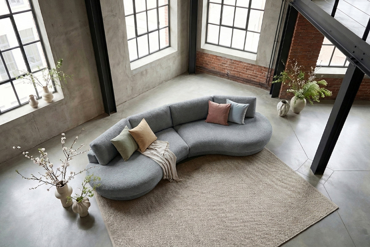 KAWOLA Big Sofa PADANA Stoff grau