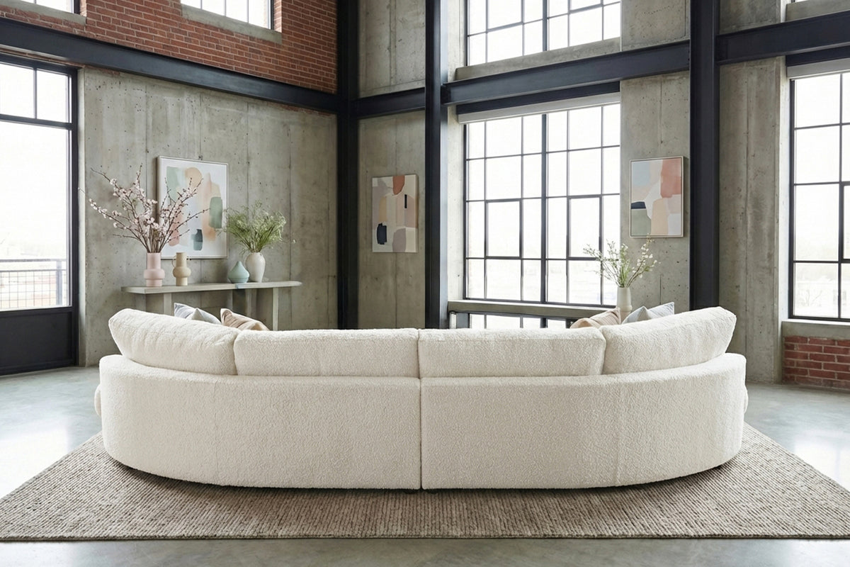 KAWOLA Big Sofa PADANA Stoff weiß