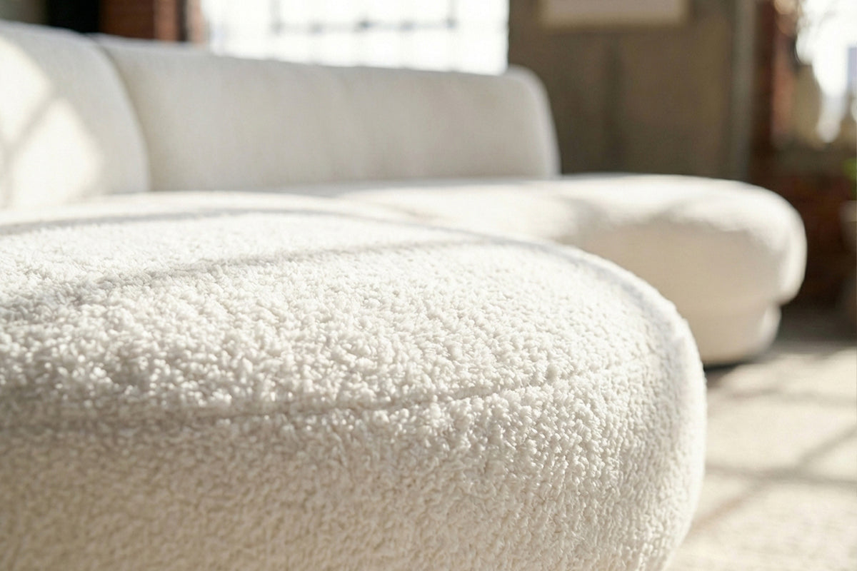 KAWOLA Big Sofa PADANA Stoff weiß
