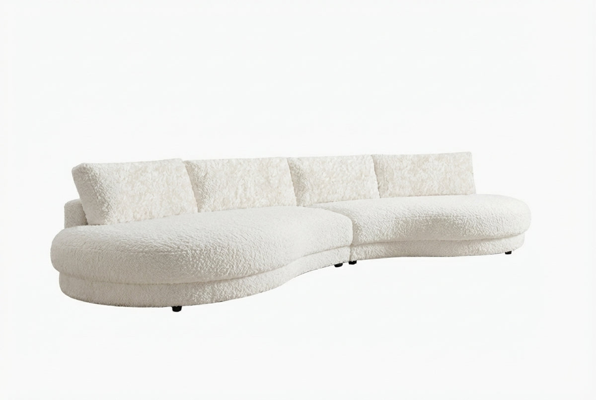 KAWOLA Big Sofa PADANA Stoff weiß