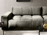 KAWOLA Big Sofa PALACE 3-Sitzer mit Sitztiefenverstellung Velvet silver