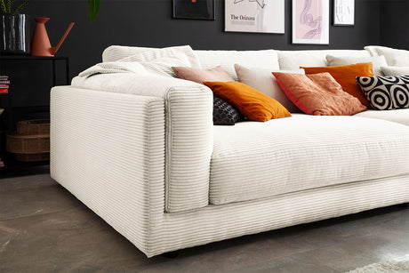 KAWOLA Big Sofa RAINA Cord cremeweiß