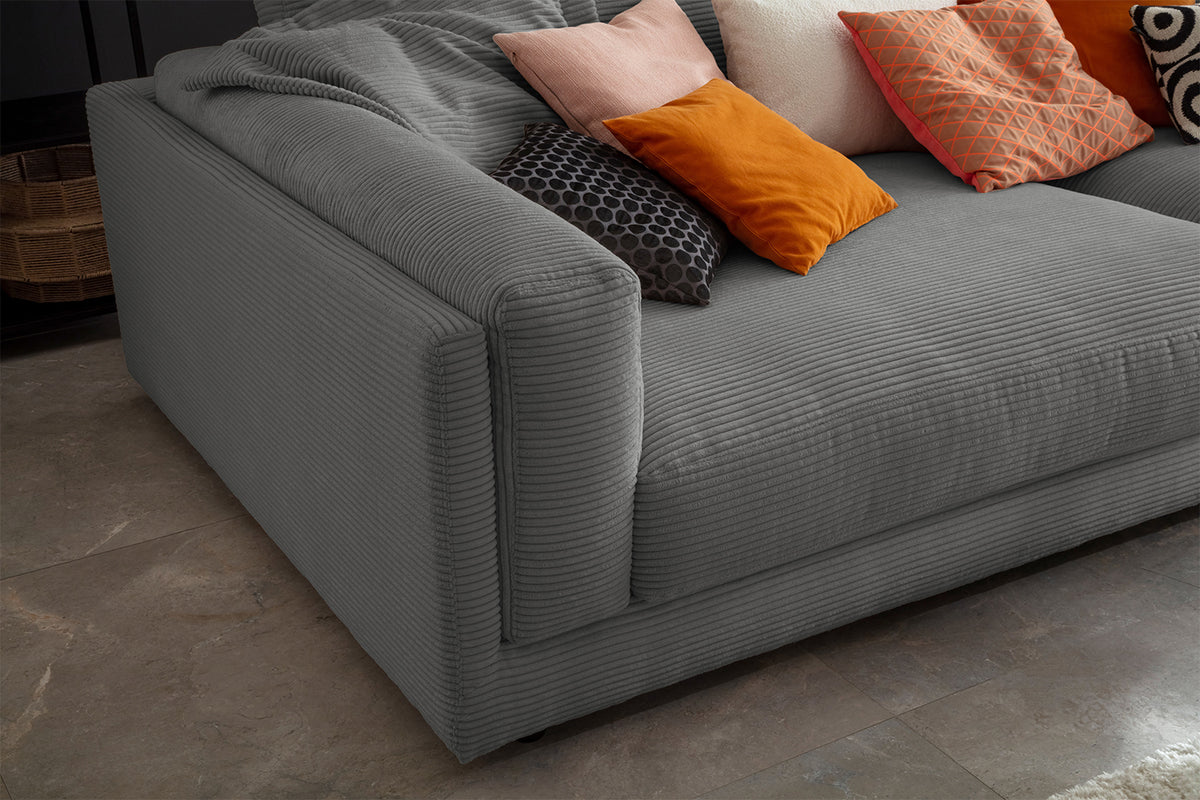 KAWOLA Big Sofa RAINA Cord grau