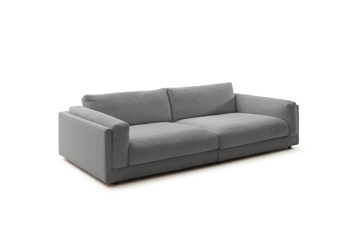 KAWOLA Big Sofa RAINA Cord grau