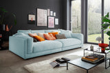 KAWOLA Big Sofa RAINA Cord hellblau, 254 x 150