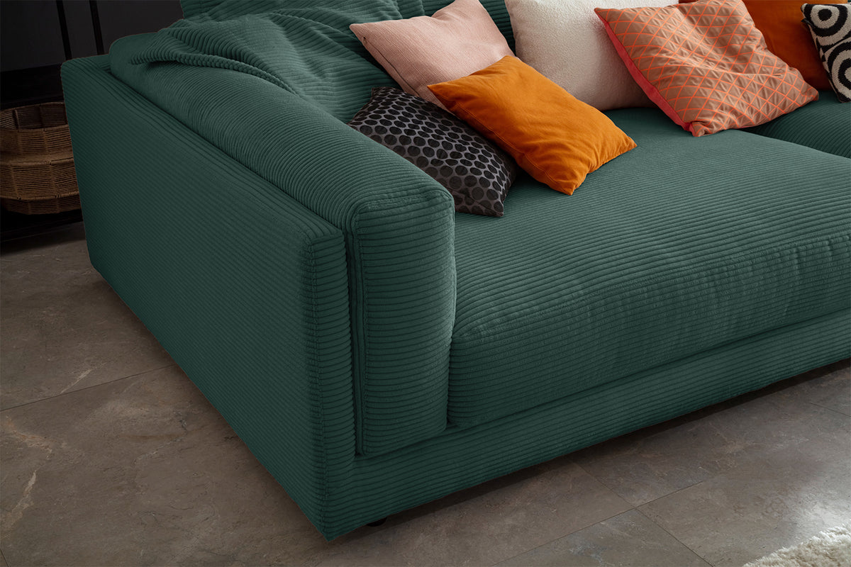 KAWOLA Big Sofa RAINA Cord smaragd
