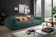 KAWOLA Big Sofa RAINA Cord smaragd, 254 x 150