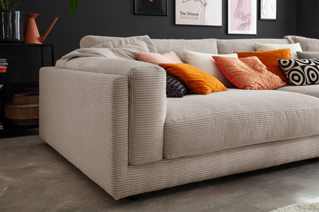 KAWOLA Big Sofa RAINA Cord taupe