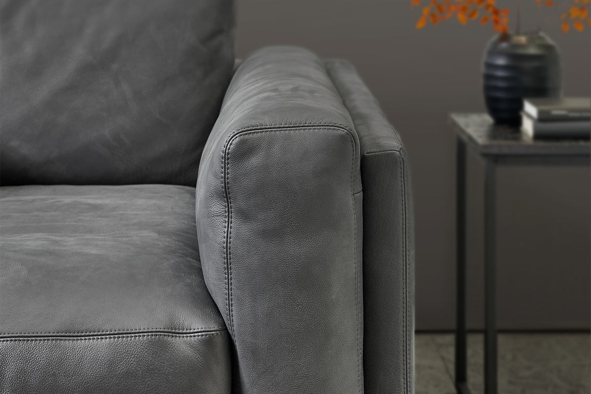 KAWOLA Big Sofa RAINA Leder anthrazit