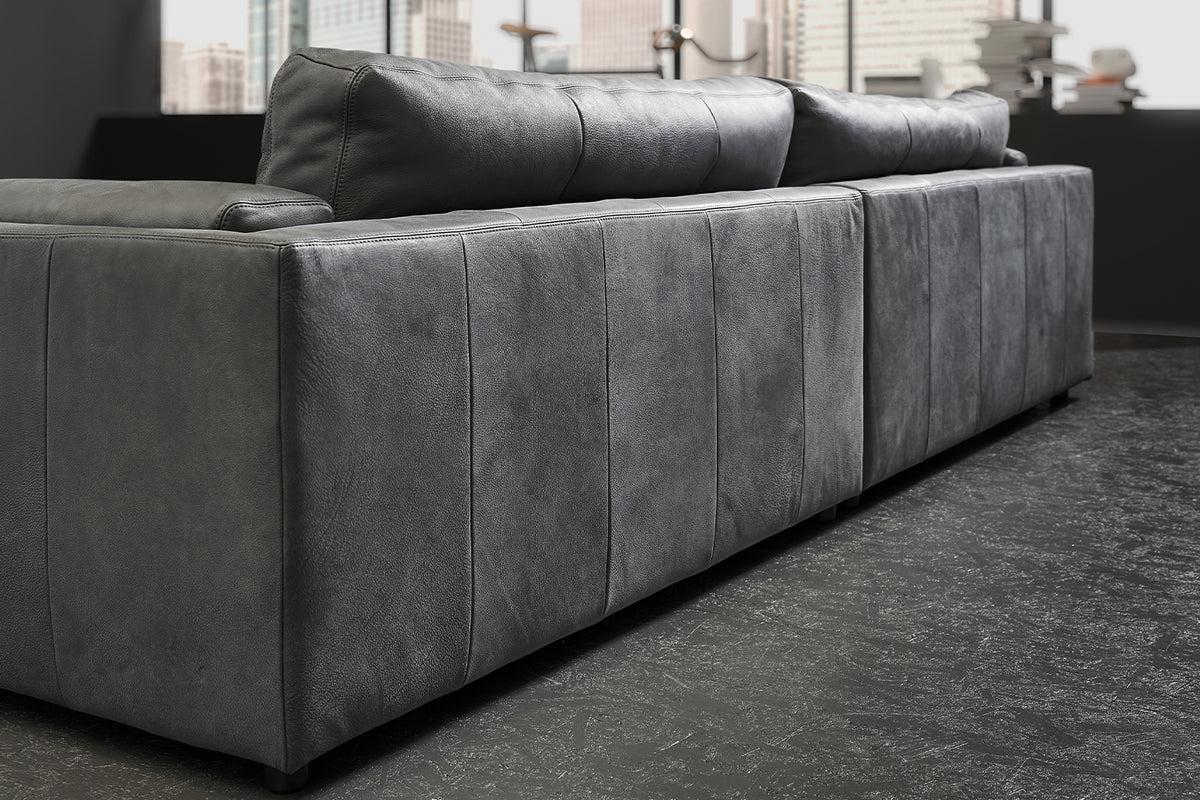 KAWOLA Big Sofa RAINA Leder anthrazit