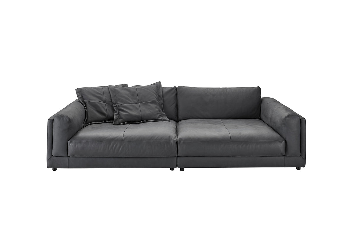 KAWOLA Big Sofa RAINA Leder anthrazit