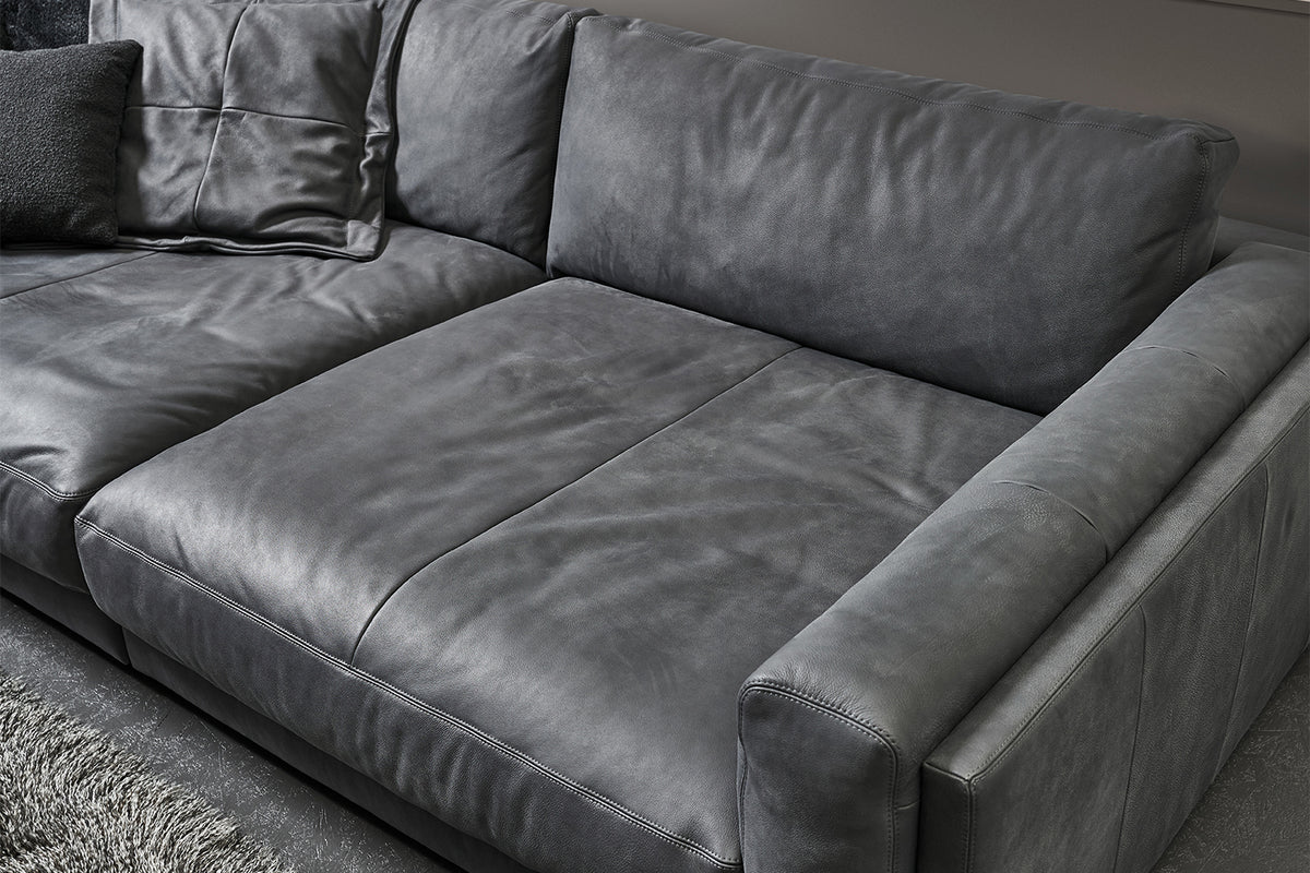 KAWOLA Big Sofa RAINA Leder anthrazit