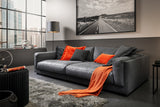 KAWOLA Big Sofa RAINA Leder anthrazit, 294 x 150