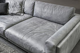 KAWOLA Big Sofa RAINA Leder grau