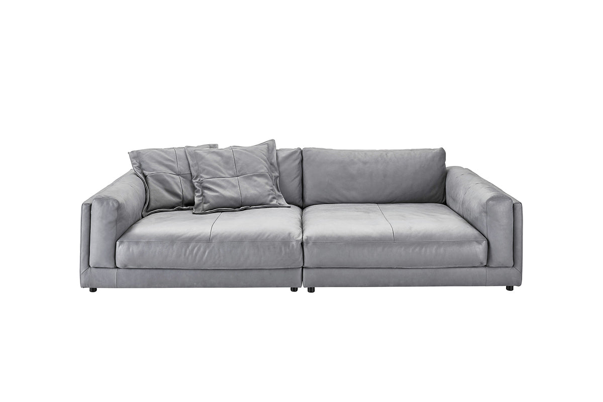 KAWOLA Big Sofa RAINA Leder grau