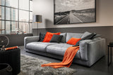KAWOLA Big Sofa RAINA Leder grau, 254 x 150