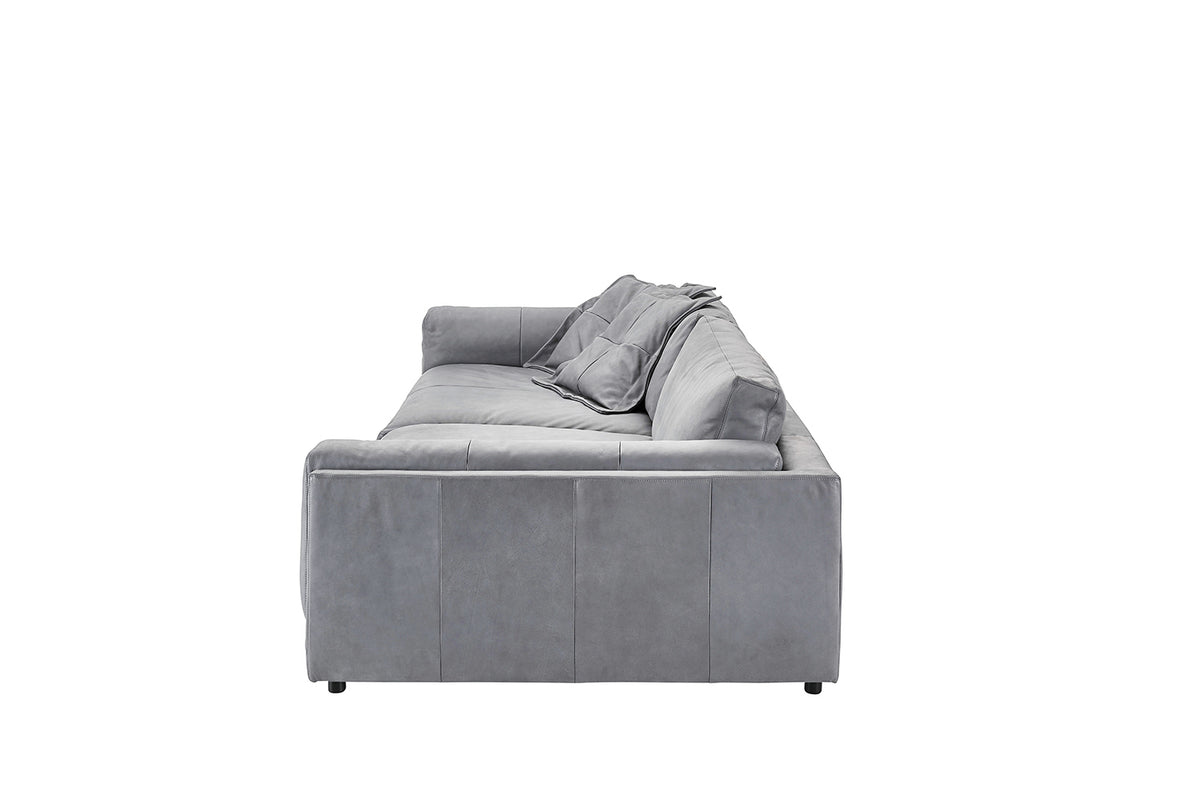 KAWOLA Big Sofa RAINA Leder grau