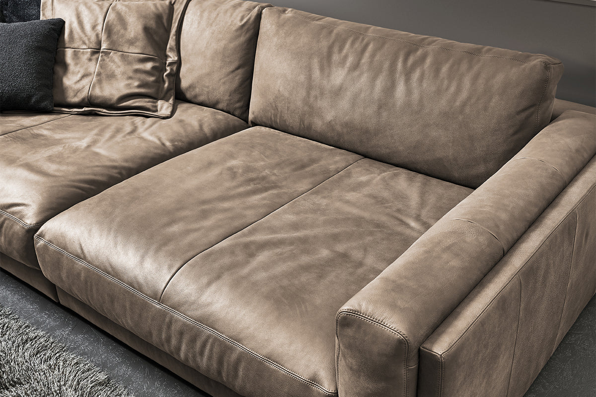 KAWOLA Big Sofa RAINA Leder taupe
