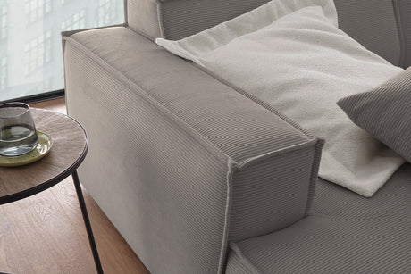 KAWOLA Big Sofa SAMU Feincord grau