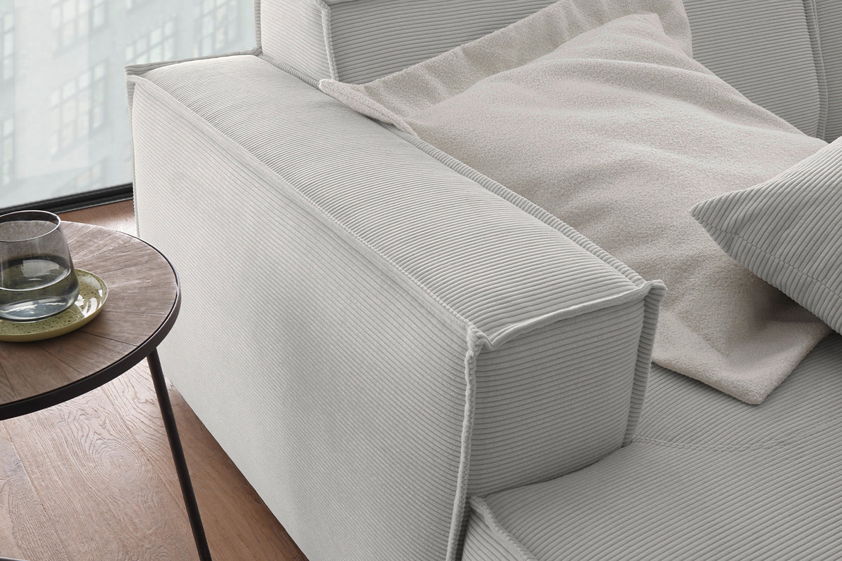 KAWOLA Big Sofa SAMU Feincord silber