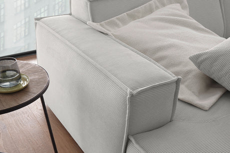 KAWOLA Big Sofa SAMU Feincord silber