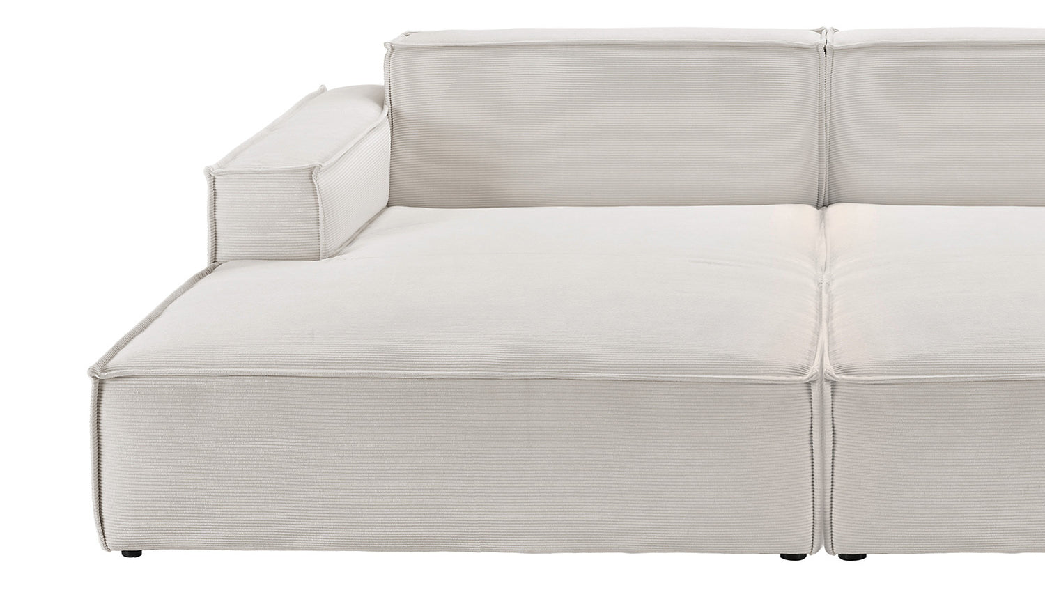 KAWOLA Big Sofa SAMU Feincord silber