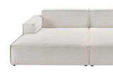 KAWOLA Big Sofa SAMU Feincord silber