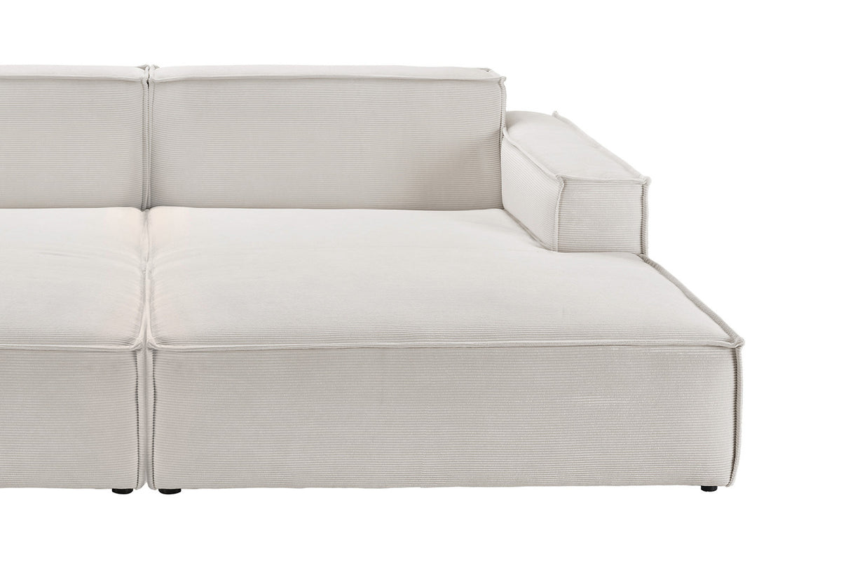 KAWOLA Big Sofa SAMU Feincord silber