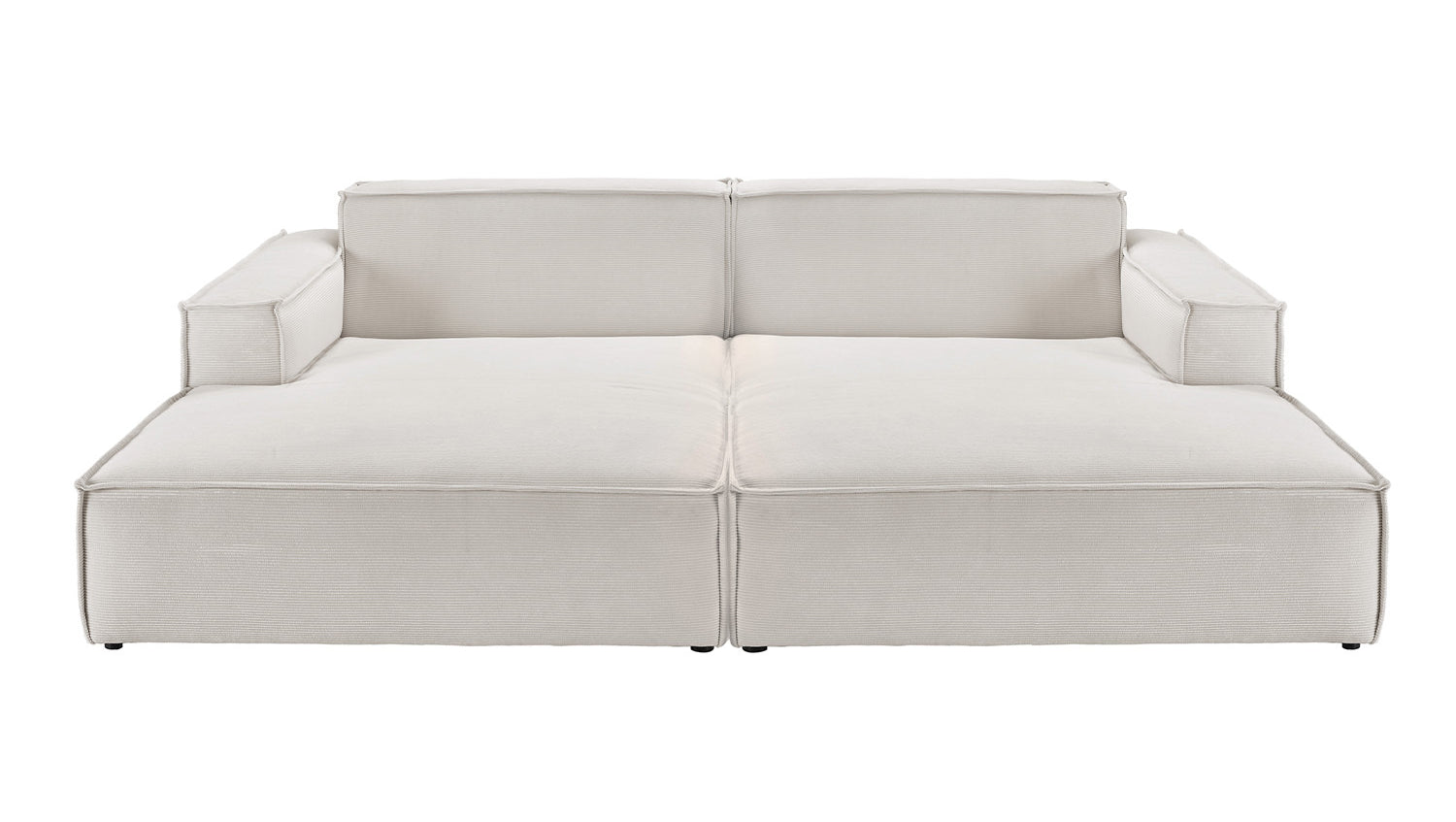 KAWOLA Big Sofa SAMU Feincord silber