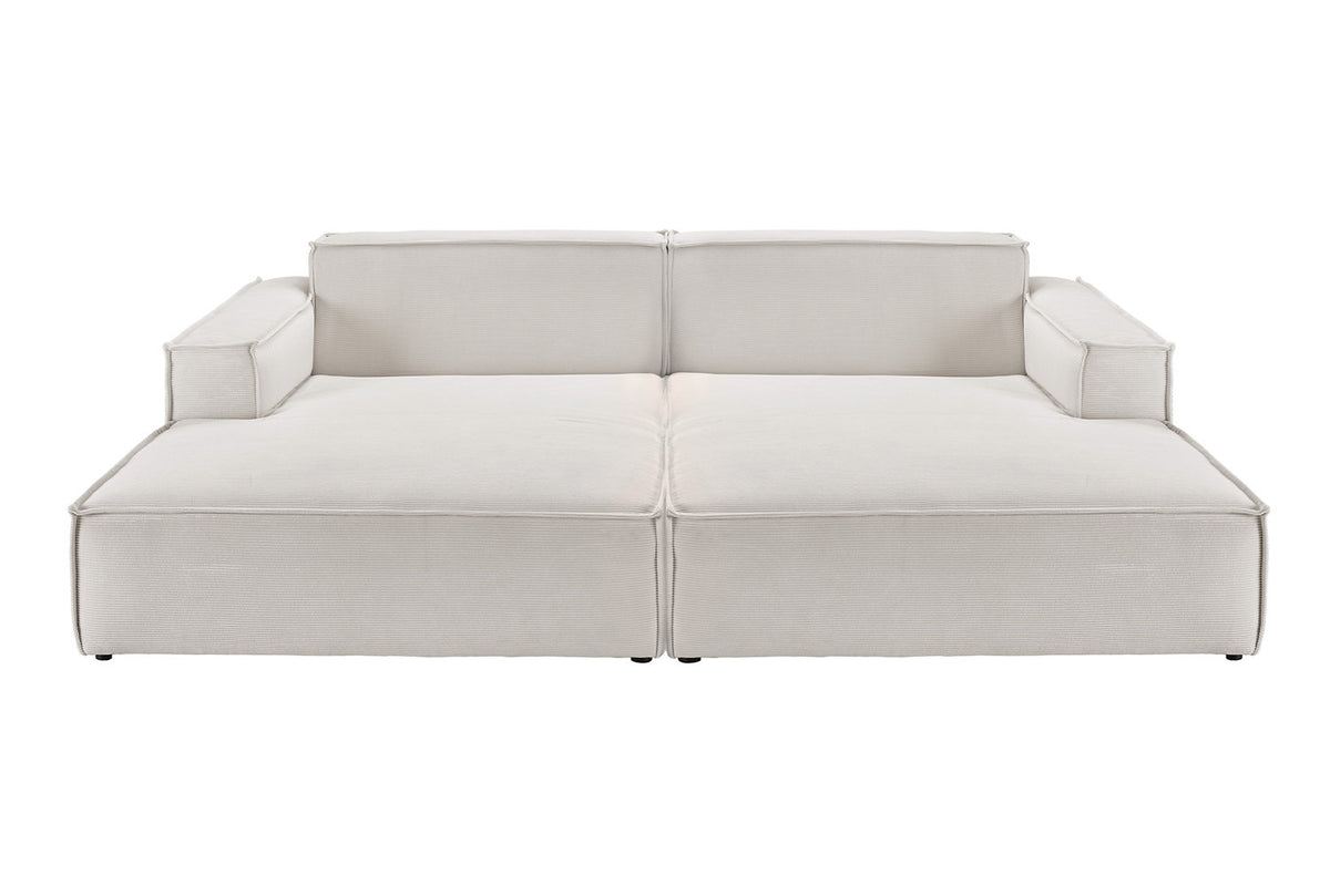 KAWOLA Big Sofa SAMU Feincord silber
