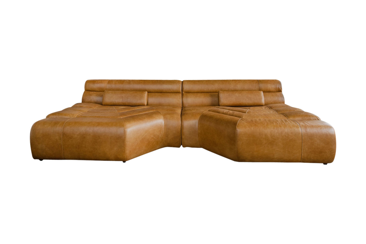 KAWOLA Big Sofa TARA Wohnlandschaft Leder cognac (B/H/T)