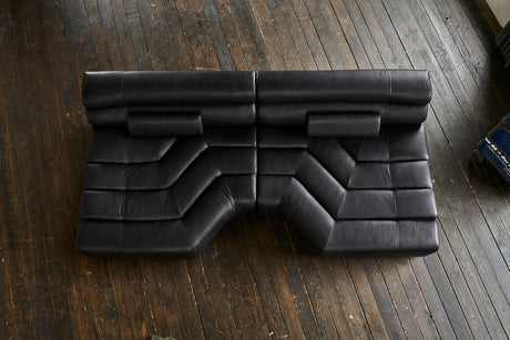 KAWOLA Big Sofa TARA Wohnlandschaft Leder schwarz