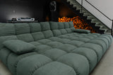 KAWOLA Big Sofa VIVIEN Feincord grün