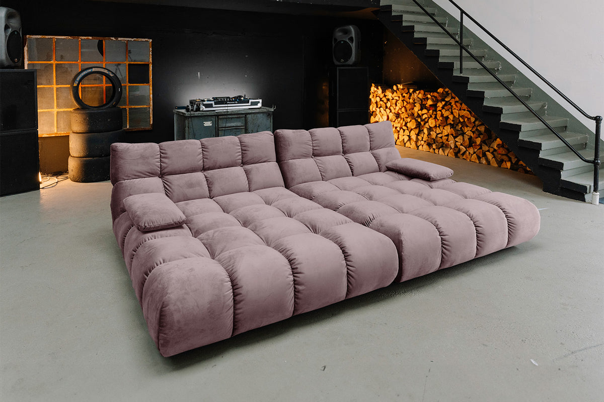 KAWOLA Big Sofa VIVIEN Velvet roségrau