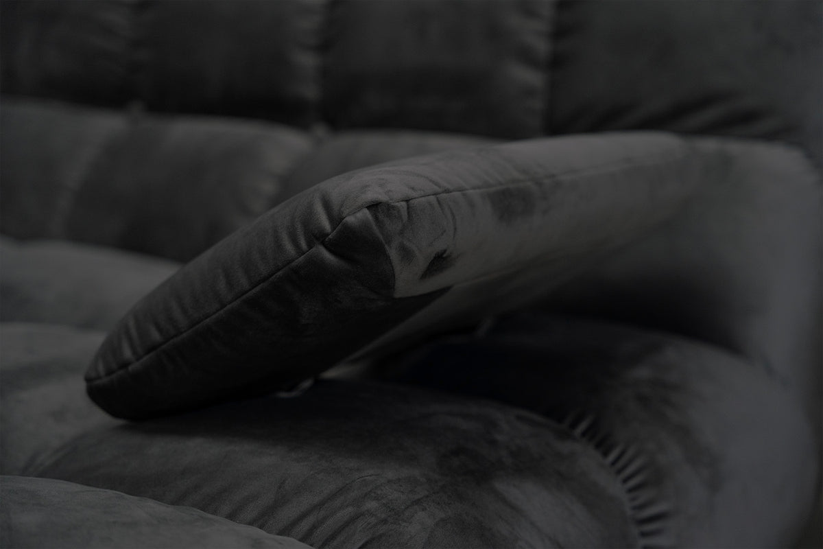KAWOLA Big Sofa VIVIEN Velvet schwarz