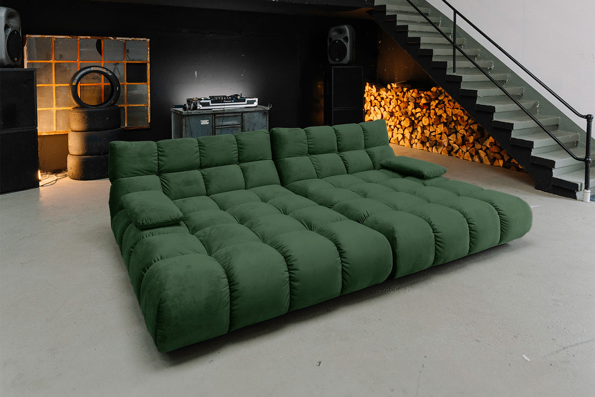 KAWOLA Big Sofa VIVIEN Velvet smaragd