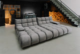 KAWOLA Big Sofa VIVIEN Velvet stone