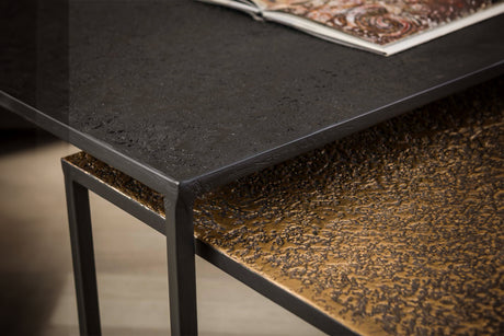 KAWOLA Couchtisch ABUNA Set 2-tlg. Metall schwarz / bronze