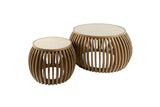 KAWOLA Couchtisch ATUEL Set 2-tlg. Keramik weiß