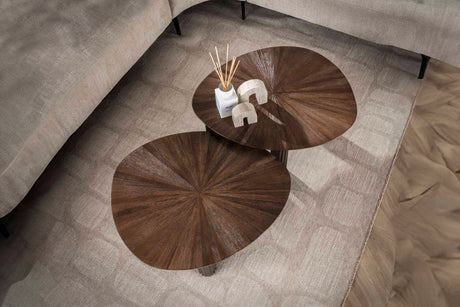 KAWOLA Couchtisch INKA Set 2-tlg. Teakholz braun dreieckig