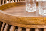 KAWOLA Couchtisch LANI Set 2-tlg. Mangoholz braun Fuß gewölbt