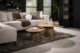 KAWOLA Couchtisch LANI Set 2-tlg. Mangoholz braun Fuß konisch