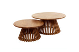 KAWOLA Couchtisch LANI Set 2-tlg. Mangoholz braun Fuß konisch