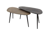 KAWOLA Couchtisch LAUCA Set 2-tlg. Metall schwarz / bronze nierenförmig