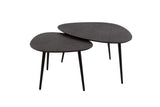 KAWOLA Couchtisch LAUCA Set 2-tlg. Metall schwarz dreieckig