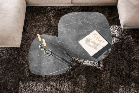 KAWOLA Couchtisch PARANA Set 2-tlg. Holz schwarz oval