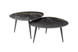 KAWOLA Couchtisch PONTE Set 2-tlg. Keramik schwarz oval