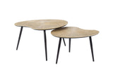 KAWOLA Couchtisch TIBALI Set 2-tlg. Metall bronze nierenförmig