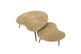 KAWOLA Couchtisch TIBALI Set 2-tlg. Metall bronze nierenförmig